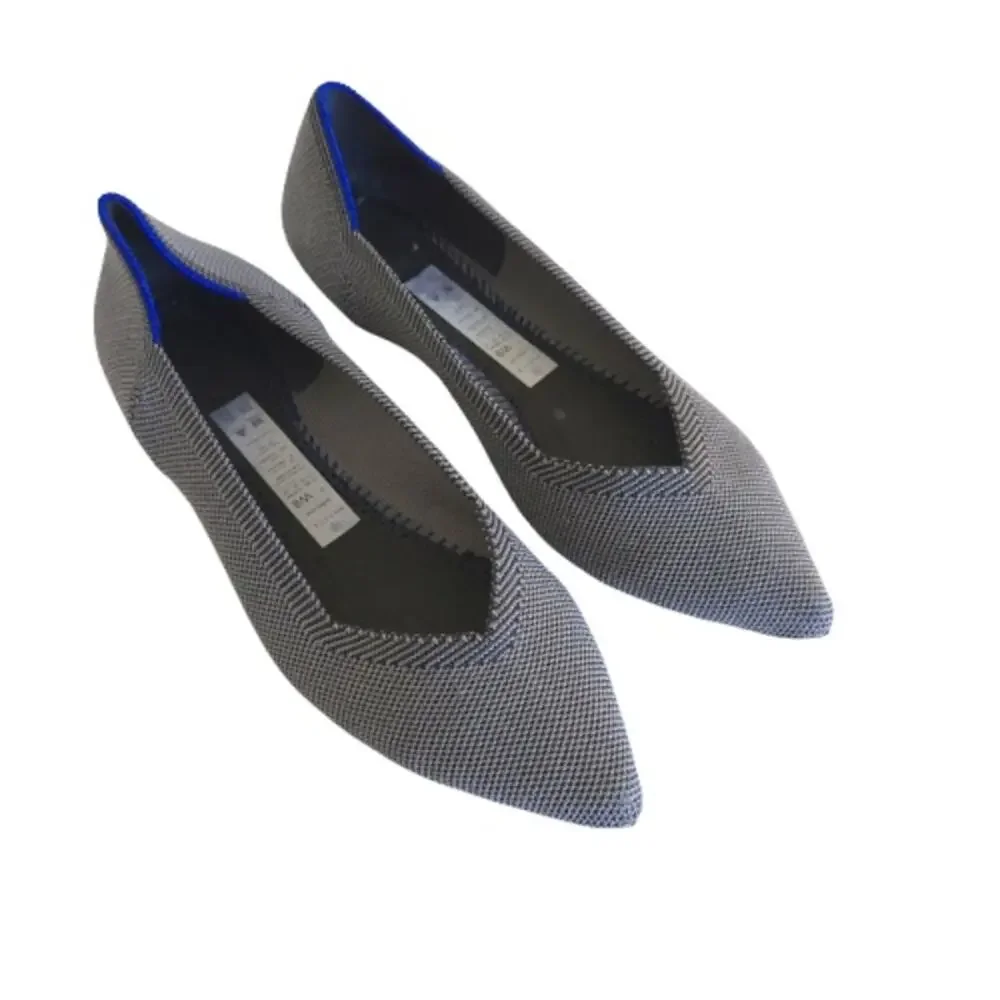 Rothy's The Point Grey Blue Knit Flats Women's Size 8 - Missing Insoles